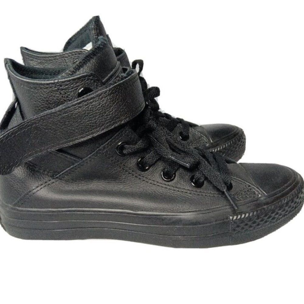 Converse Chuck Taylor Brea Hi Shoes Women's Size 6 Sneakers Black Leather - Picture 2 of 8